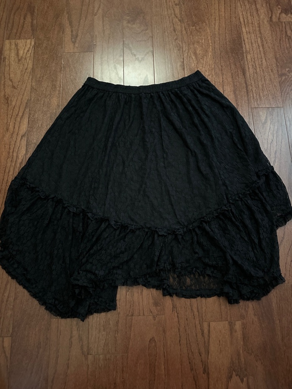 American Eagle Outfitters Black Layered High-Low Skirt